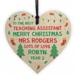 Teaching Assistant Thank You Christmas Gift Wooden Heart