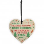 Teaching Assistant Thank You Christmas Gift Wooden Heart