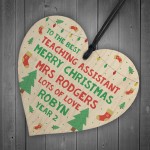 Teaching Assistant Thank You Christmas Gift Wooden Heart