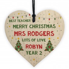 Merry Christmas Teacher Hanging Heart Teacher Gift Thank You
