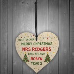 Merry Christmas Teacher Hanging Heart Teacher Gift Thank You