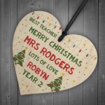 Merry Christmas Teacher Hanging Heart Teacher Gift Thank You