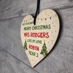Merry Christmas Teacher Hanging Heart Teacher Gift Thank You
