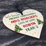 Merry Christmas Teacher Hanging Heart Teacher Gift Thank You