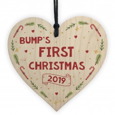 Bumps First Christmas Heart Decoration Wood Christmas Tree Decor