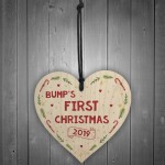Bumps First Christmas Heart Decoration Wood Christmas Tree Decor