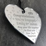 Personalised Congratulations Engagement Engraved Mirror Heart