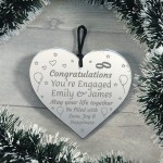 Personalised Congratulations Engagement Engraved Mirror Heart
