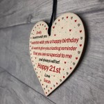 21st Birthday Gift For Daughter Son Personalised Wood Heart