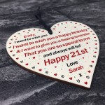 21st Birthday Gift For Daughter Son Personalised Wood Heart