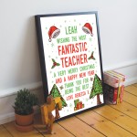 Teacher Christmas Gifts Personalised Thank You Framed Print