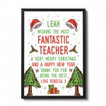 Teacher Christmas Gifts Personalised Thank You Framed Print