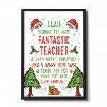 Teacher Christmas Gifts Personalised Thank You Framed Print