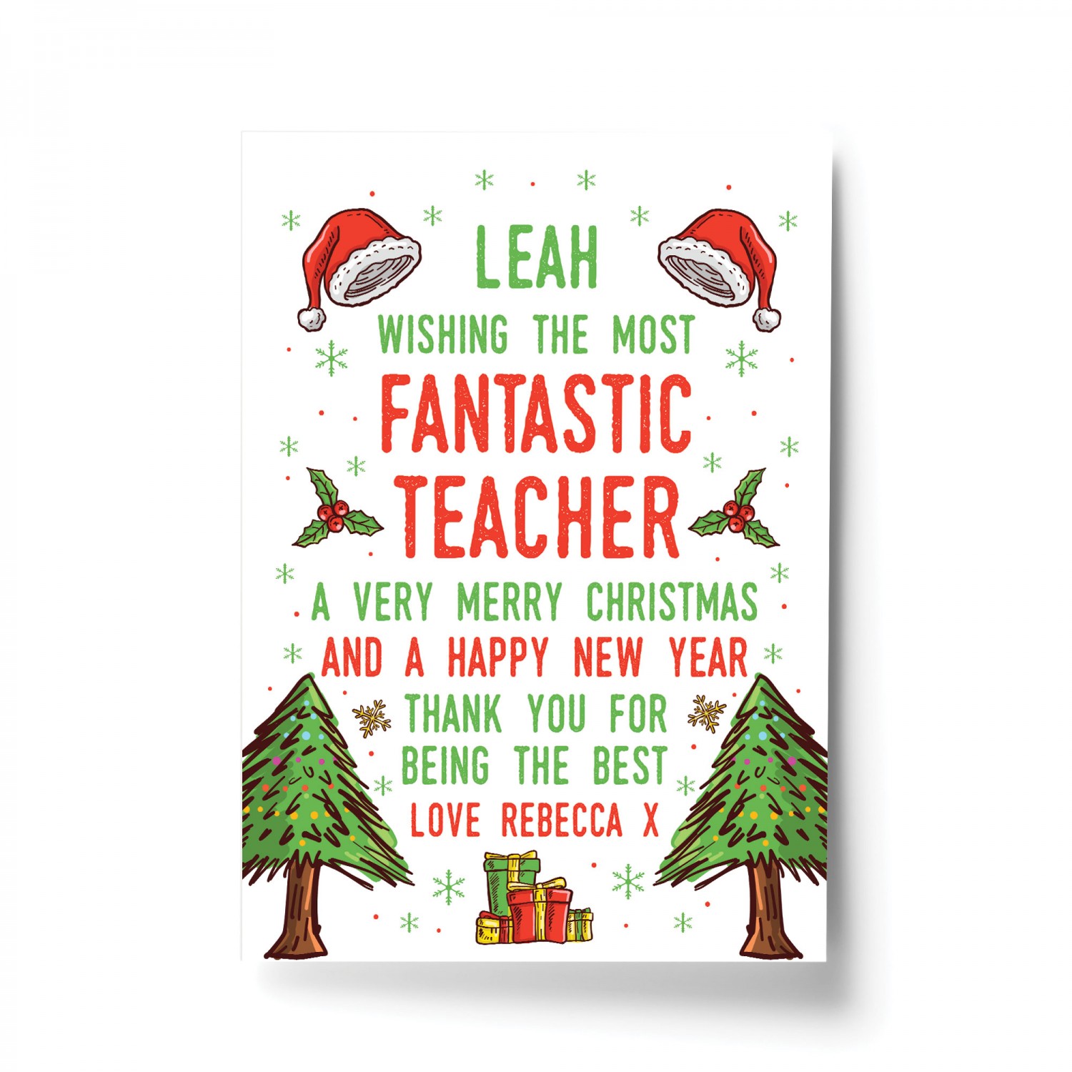 Teacher christmas card deals