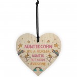Auntiecorn Auntie Birthday Xmas Wood Heart Novelty Auntie Gift