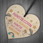 Auntiecorn Auntie Birthday Xmas Wood Heart Novelty Auntie Gift