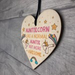 Auntiecorn Auntie Birthday Xmas Wood Heart Novelty Auntie Gift