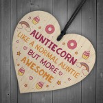 Handmade Auntie Gift Novelty Sister Plaque Wooden Heart