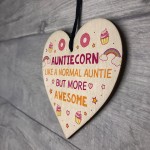 Handmade Auntie Gift Novelty Sister Plaque Wooden Heart