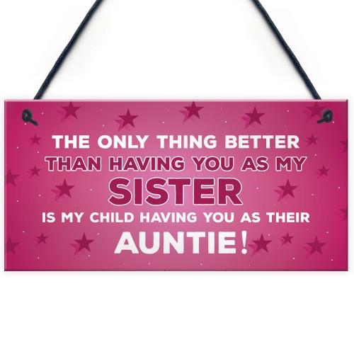 Novelty Gift For Auntie Sister Birthday Christmas Gift Plaque