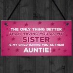 Novelty Gift For Auntie Sister Birthday Christmas Gift Plaque