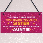 Auntie Christmas Hanging Sign Thank You Sister Gift For Birthday