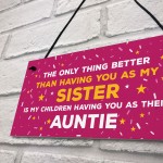 Auntie Christmas Hanging Sign Thank You Sister Gift For Birthday