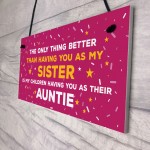 Auntie Christmas Hanging Sign Thank You Sister Gift For Birthday