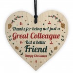 Christmas Gift For Colleague Novelty Friendship Gift Wood Heart