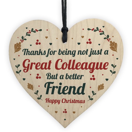 Christmas Gift For Colleague Novelty Friendship Gift Wood Heart