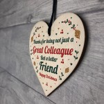 Christmas Gift For Colleague Novelty Friendship Gift Wood Heart
