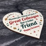 Christmas Gift For Colleague Novelty Friendship Gift Wood Heart