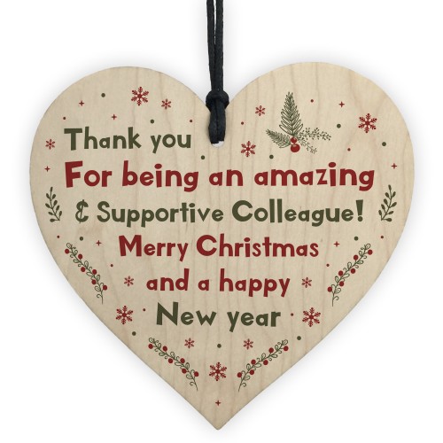 Novelty Colleague Gifts For Christmas Wooden Heart Keepsake Gift