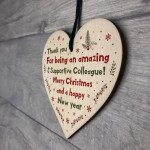 Novelty Colleague Gifts For Christmas Wooden Heart Keepsake Gift