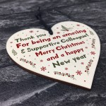 Novelty Colleague Gifts For Christmas Wooden Heart Keepsake Gift