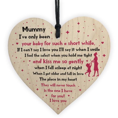 Mummy Gift From Baby New Mummy Gift Wooden Heart Mum Poem Gift