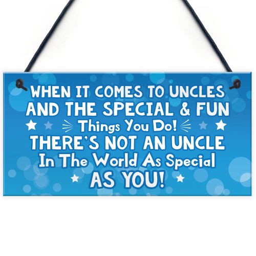 Uncle Keepsake Gifts Novelty Hanging Plaque Christmas Birthday G