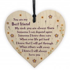 Friendship Keepsake Gifts Wooden Heart Sign Poem Best Friend