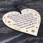 Friendship Keepsake Gifts Wooden Heart Sign Poem Best Friend