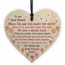 Best Friend Plaque Friendship Sign For Christmas Birthday Heart
