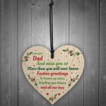 Handmade Dad Memorial Christmas Tree Decoration Wooden Heart