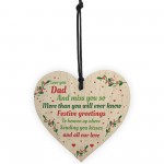 Handmade Dad Memorial Christmas Tree Decoration Wooden Heart