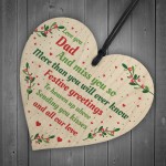 Handmade Dad Memorial Christmas Tree Decoration Wooden Heart
