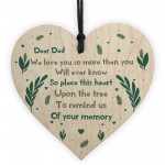 Dad Memorial Gift To Hang On The Christmas Tree Wood Heart Dad 