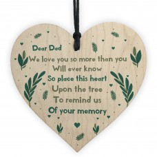 Dad Memorial Gift To Hang On The Christmas Tree Wood Heart Dad 