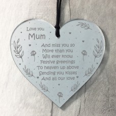 Love You Mum Christmas Memorial Tree Decoration In Memory Plaque