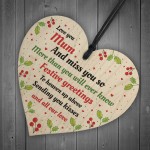 Handmade Mum Memorial Christmas Tree Decoration Wooden Heart