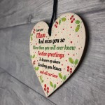 Handmade Mum Memorial Christmas Tree Decoration Wooden Heart