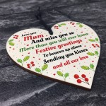 Handmade Mum Memorial Christmas Tree Decoration Wooden Heart