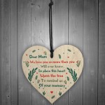 Mum Memorial Gift To Hang On The Christmas Tree Wood Heart Mum 